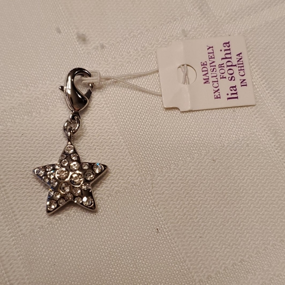 Lia Sophia Crystal Star Silver Charm- NWT - Picture 1 of 2
